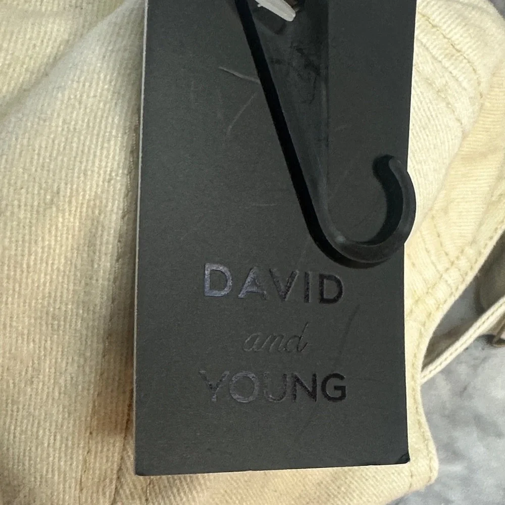 David and Young Beige Cat Embroidered Hat One size Unisex Adjustable Strap cap